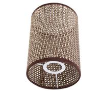 Sewroro Woven Rattan Drum Lamp Shade Cover for Table Lamps Base Natural Bamboo Texture Soft Light Diffuser Suitable for Bedroom Living Room Office Guest Room