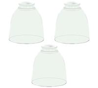 Sewterolyn 3 Pack Clear Glass Curtains, Bell Shaped Glass Shade Covers Ceiling Fan Lamp Replacements, Chandelier Wall Sconces Lampshade, Ta