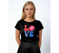 SewThoughtless Women's A Fierce Leopard Romance T-Shirt In Black | Size: S/M SewThoughtless Black S/M