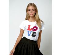 SewThoughtless Women's A Fierce Leopard Romance T-Shirt In White | Size: S/M SewThoughtless White S/M