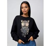 SewThoughtless Women's Gold Leopard Drip Visionary Sweatshirt in Black | Size: S/M SewThoughtless Black S/M