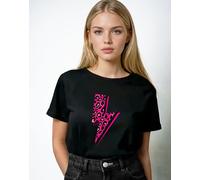 SewThoughtless Women's Pink Wild Lightning Strike T-Shirt in Black | Size: S/M SewThoughtless Black S/M