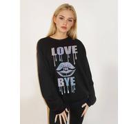 SewThoughtless Women's Silver Love you bye Sweatshirt in Black | Size: S/M SewThoughtless Black S/M