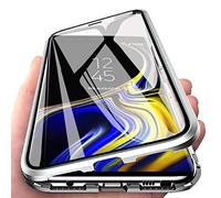 Sewutoyu Case Compatible with VIVO V40 5G, Flip Case, Silver, Metal & Tempered Glass, Built-in Screen Protector, Magnetic, Anti-Scratch Bumper Phone Cover