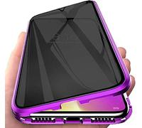 Sewutoyu Privacy Screen Protector Compatible for OPPO Reno13 Case, Magnetic Adsorption Metal Frame Cover,Anti Spy Tempered Glass Film, 360 Degrees with Camera Lens Protector Cover,Purple