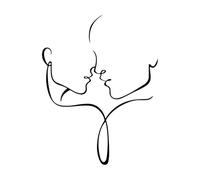 Sex Appeal Woman Body Loving Couple Mural and Wall Vinyl Decal 34x43.9cm Removable Without Leaving Glue Black