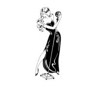 Sex Appeal Woman Dress Retro Music Singer Lettering Decals 28x76.5cm Do not Damage The Wall Surface Black