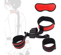 Sex Bed Bondage Restraints Kit Straps Set Toys Sex Ties for Ankles Wrists Cuff Bar Bondaged Restraints Sex Hand Cuff Bracelets Set for Adults Bedroom Restraints Set for Women Under Bed Sweater (Red)