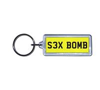 SEX BOMB - UK Clear Plastic Number Plate Key Ring
