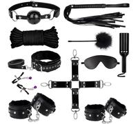 Sex Bondage BDSM Restraints Kits 11PCS Sets with Blindfold Collar Handcuffs Ankle Cuffs Whip Adult Games Foreplay Sexy Toys for Couples