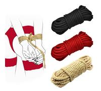Sex Bondage Cotton Ropes-Sex Rope 3Pack 82Ft/25M Rope Ideal for Beginner Sexual Restraints-Bondage 8 MM BDSM Bondage Restraint Set SM Adult Sex Toys for Women and Couples (Red+Black+Yellow)