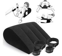 Sex Bondage Pillow Handcuffs Set Thigh Wrist Cuffs Triangle Position Support Pillow Inflatable Ramp Sex Furniture Couples Toy BDSM Bondage Restraint Kit Adult Sex Toys for Women and Couples