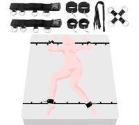 Sex Bondage Restraints BDSM Toys, Bed Restraints Couples Sex Toys Bondage Restraints BDSM Kit, Adjustable Bed Restraints Sex Straps Set with Handcuffs Blindfold Cross, Couple Adult Toys Sex Games