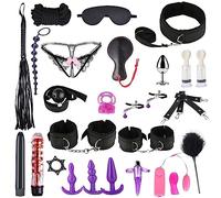 Sex Bondage Restraints Kits BDSM Anal Plug Toys Qoosea 26PCS Sets Couples Sex Toys Adjustable Bondage Set Adult Games for Couples Restraint Set for Sex Accessories