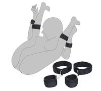 Sex Bondage Wrist & Thigh Cuffs BDSM Restraints Set, Sex Toys for Women with Adjustable Leg Straps Handcuffs for Couple Beginner SM Game Play