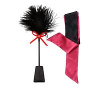 Sex Crop Tickler BDSM Feather Tickler for Sex Play Spanking Satin Blindfold for Adult Play BDSM Fetish Sex Toys SM Flogger