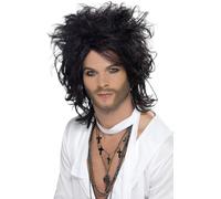 Smiffys Sex God Wig, Black , Icons & Idols Fancy Dress, Adult Dress Up Wigs
