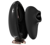 Sex HD Mirror - Warming Licking Vibrator (Black)