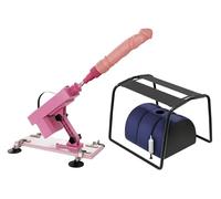 Sex Machine & Sex Chair Bundle - Thrusting Dildo Machine with Adjustable Speeds for Enduring, Enhanced Masturbation - Position Enhancer Chair Bouncing Mount Stools for Bedroom
