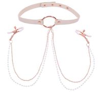 Sex & Mischief Peaches ‘n CreaMe Collar with Nipple Clamps