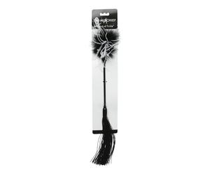 Sex & Mischief Whipper Tickler - Black & White Feather Tickler & Rubber Whip
