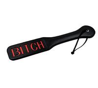 Sex Paddle for Adults, Bitch Bondage Paddle, BDSM Faux Leather Spanking Paddle, sado masochism Paddle for Spanking, Bitch Paddle (Black)