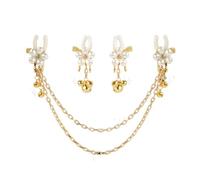 Sex Pearl Petals Breast Nipple Clamps Woman Sexy Adjustable Nipple Clip with Bells Adult Toys Stimulate Clips Sex Slaves Toys Two Pc One Size