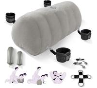 Sex Pillow Couples Sex Toy, Heart-Shaped Inflatable Cushion Furniture for Bedroom Dildo Holder, Upsize Wedge with Bondage Cuffs, Cross Strap, Nipple Clamps BDSM Kit
