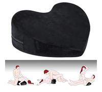 Sex Pillow Foam Heart Wedge Sex Position Pillow for Adults Sex Cushion Sex Furniture for Bedroom Couples Sex Toys (Black)