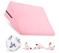 Sex Pillow Wedge Position Pillow Sex Furniture Foam Sex Cushion and Dice Sex Games for Adult Couples (Pink)