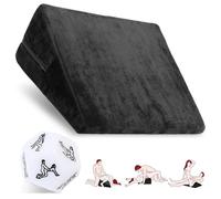 Sex Pillow Wedge Position Pillow Sex Furniture Foam Sex Cushion and Dice Sex Games for Adult Couples (Black)