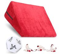 Sex Pillow Wedge Position Pillow Sex Furniture Foam Sex Cushion and Dice Sex Games for Adult Couples (Red)