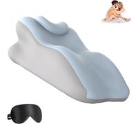 Sex Pillowcase Wedge Pillow with Removable Washable Cover, Lumbar Support Pillow for Adults, High-Density Memory Foam Firm Ergonomic Positioning Cushion for Back Pain Relief, Intimacy, Reading(Blue)