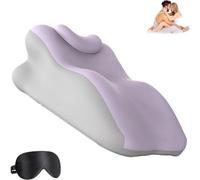 Sex Pillowcase Wedge Pillow with Removable Washable Cover, Lumbar Support Pillow for Adults, High-Density Memory Foam Firm Ergonomic Positioning Cushion for Back Pain Relief, Intimacy, Reading(Purple)