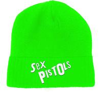 Sex Pistols Beanie Hat Classic Band Logo Official Punk Fluorescent Green One Size