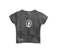 (L, Black) The Sex Pistols God Save The Queen Mineral Wash Crop Top