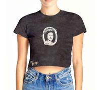 (L, Black) The Sex Pistols God Save The Queen Mineral Wash Crop Top