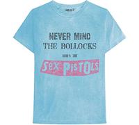 Sex Pistols T Shirt Never Mind The B***ks Distressed Official Unisex Blue XXL