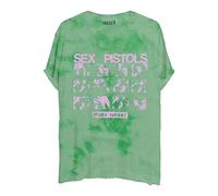 Sex Pistols T Shirt Pretty Vacant Band Logo Official Unisex Dye Wash Green XL