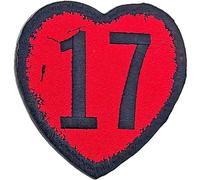 Patch 17 Heart Band Logo new Official Embroidered Woven iron on Sex Pistols Black One Size