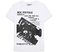 The Sex Pistols T Shirt Free Trade Hall Manchester Flyer Official Unisex White
