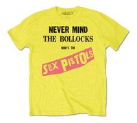 Official Sex Pistols T Shirt Never Mind the B*llocks Album Unisex Yellow XXL