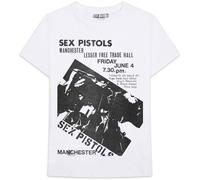 Sex Pistols Unisex Adult Manchester Flyer T-Shirt (3XL) (White)