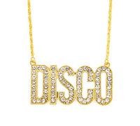 SEX POINT - Hippie Disco Necklace for Men 70s Disco Suit Gold Chain Disco Accessories Fashion Ncklace for 70s Party Jewelry Gift Zinc