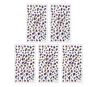 Sex Print Face Tattooing Stickers Temporary Body Art Decals For Party Festival Makeup Waterproof Design 5Sheet Leopard Print Face Tattooing Stickers