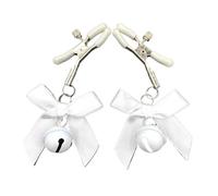 Sex Products Adult Game Small Bell Bow Nipple Clamps Clit Clamp Adjustable Erotic Product Sex Toys for Couples Breast Clips White One Size