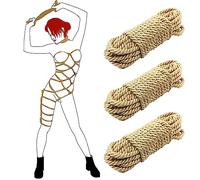 Sex Rope Set BDSM Restraints Rope - 3Pack 5M/16Ft Cotton Sex Bondage 8MM Shibari Ropes for BDSM Beginner Sex Bondage Restraint Kit Fetish Sex Toys for Women Couples(Yellow)