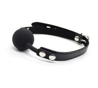 Sex Soft Silicone Mouth Ball BDSM Gag Pu Leather Bondage Open Mouth Gag Ball Adult Erotic Slave Sex Toy for Couples Black One Size