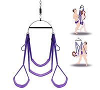 Sex Swing Couple Sex Toys - 2 in 1 Sex Position Love Sling for Door and for Hanging on The Ceiling with Thick Sponge Cushion and Adjustable Straps Adult Sex Games Holds up to 650 lbs (Hanging Swing)