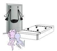 Sex Swing Sex Door Swings 2025 New Sex Swing 2in1 4X4 Sex Bed Furniture Sex Bondage Sex Restraints Updated armrests and Widened Plush Cushions can Hold up to 300lbs Black